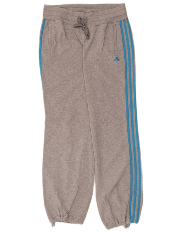 Calças de treino femininas Adidas Joggers UK 8/10 pequeno algodão cinza