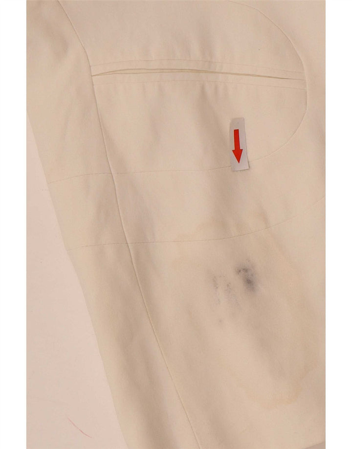 Karen Millen Womens 1 Button Blazer Jacket UK 12 Medium Off White Acetate