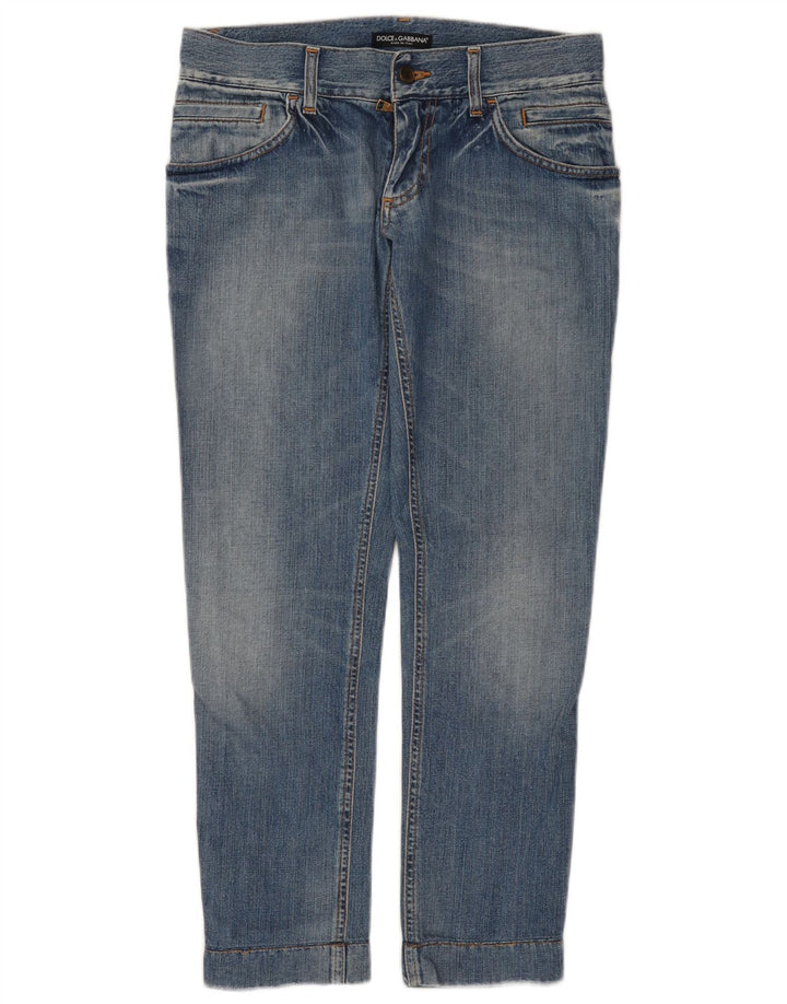 DOLCE & GABBANA Lige jeans til kvinder UK 12 Medium W30 L28 Blå