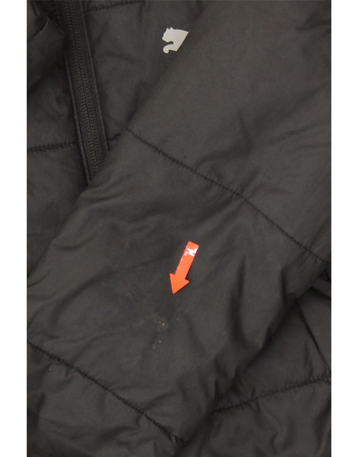 PUMA Boys Padded Jacket 9-10 Years Black Polyester Vintage Puma and Second-Hand Puma from Messina Hembry 