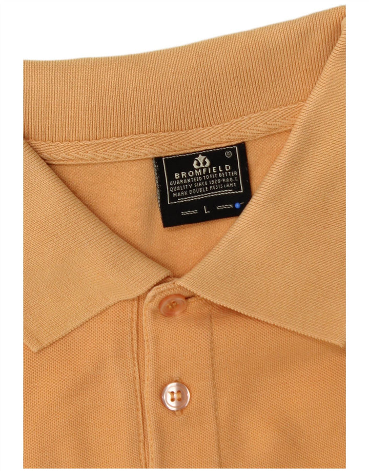 VINTAGE Mens Polo Shirt Large Orange Cotton