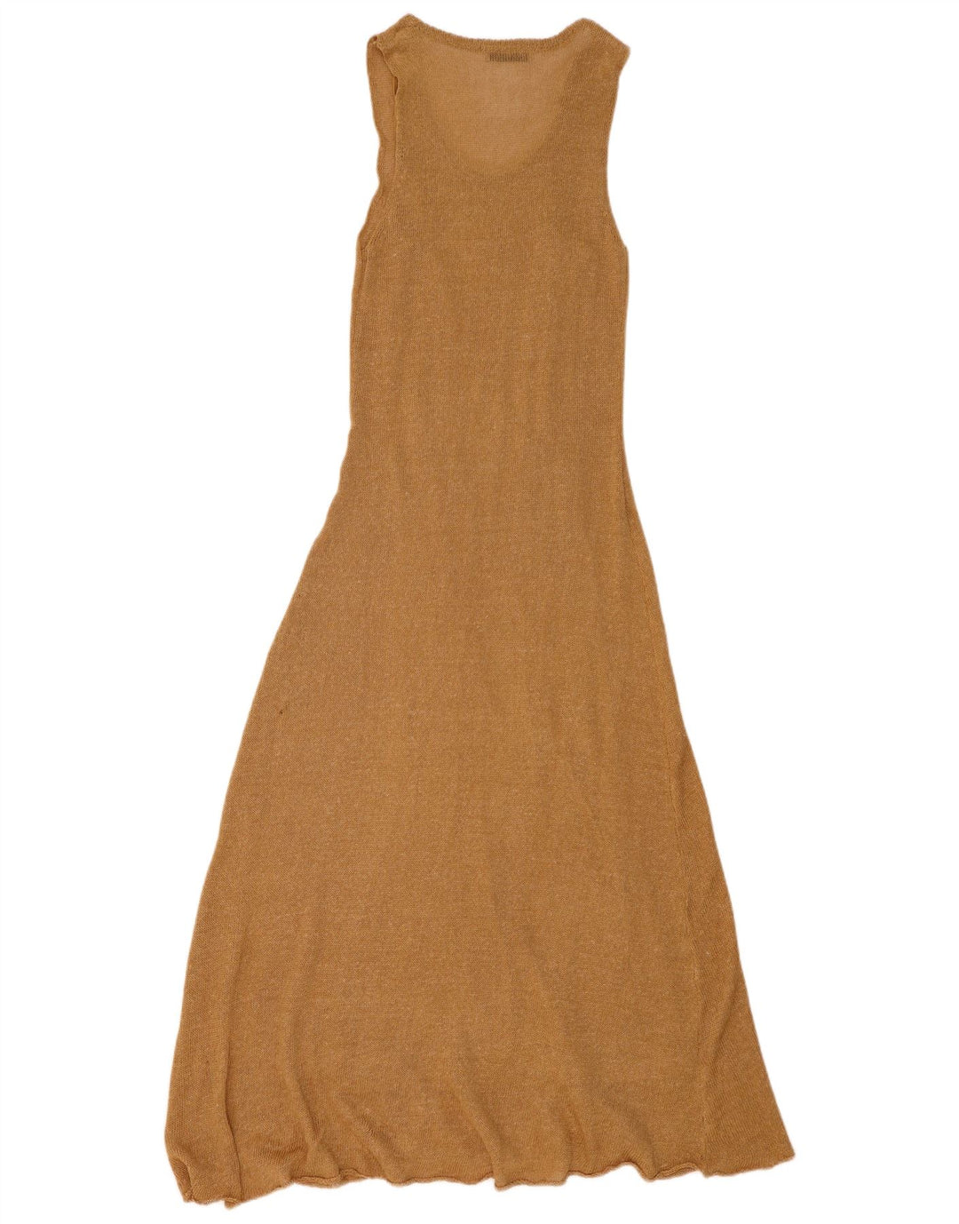 Zara Womens Maxi Sleeveless Jumper Dress UK 12 Medium Beige Polyester
