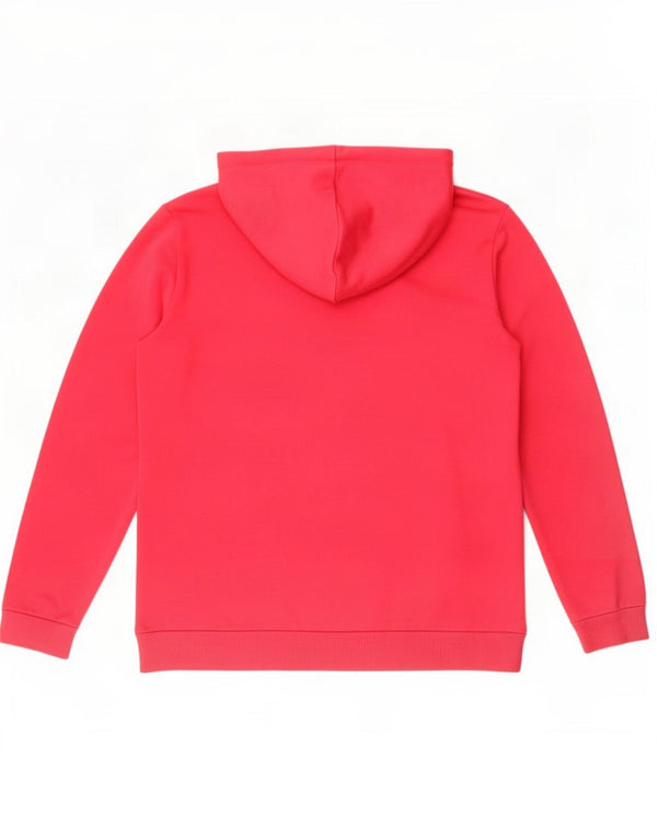 Puma Womens Graphic Hoodie Pullover UK 14 Mittelrosa Baumwolle