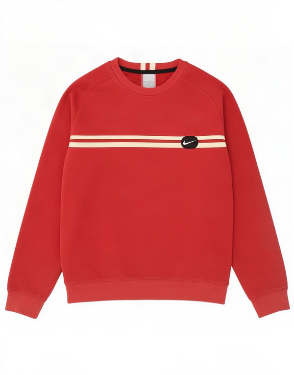 Nike Mens Sweatshirt Jumper UK 36/38 Small Red Striped Cotton