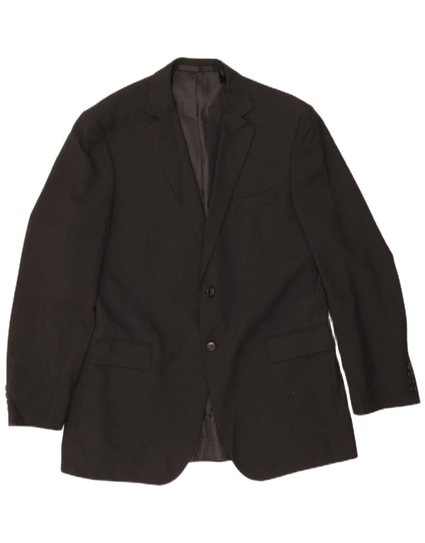Marks & Spencer Herre 2-knaps blazerjakke UK 42 Stor sort polyester