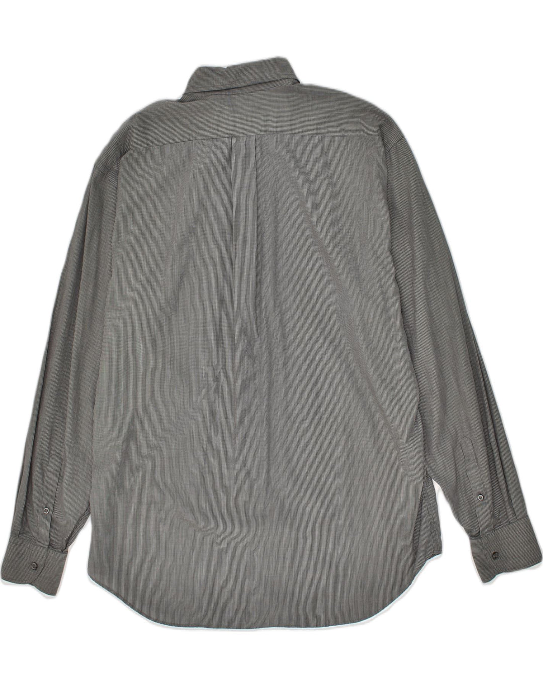 TRUSSARDI Mens Shirt Size 16 1/2 42 Large Grey Striped Cotton | Vintage Trussardi | Thrift | Second-Hand Trussardi | Used Clothing | Messina Hembry 