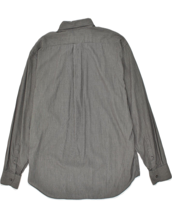 TRUSSARDI Mens Shirt Size 16 1/2 42 Large Grey Striped Cotton | Vintage Trussardi | Thrift | Second-Hand Trussardi | Used Clothing | Messina Hembry 