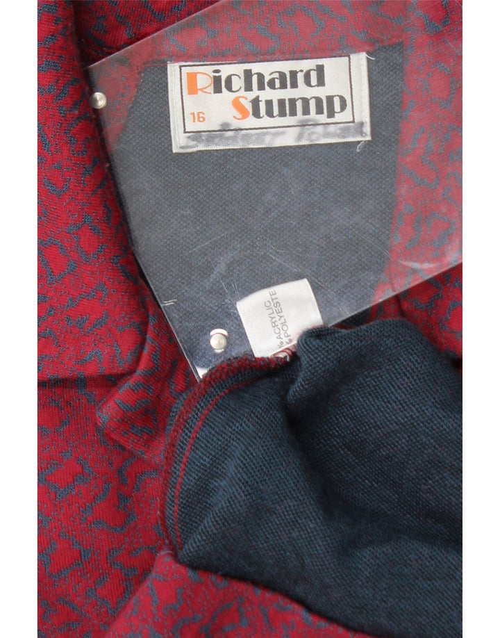 RICHARD STUMP Womens Pullover Shirt Dress UK 16 Large Red Geometric Vintage Richard Stump and Second-Hand Richard Stump from Messina Hembry 
