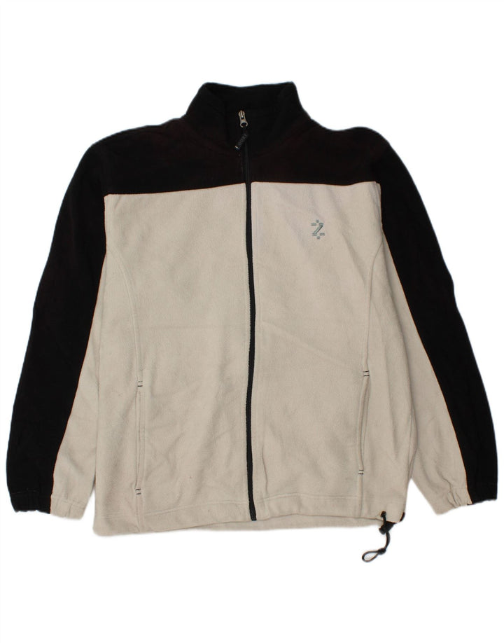IZOD Mens Fleece Jacket UK 38 Medium White Colourblock Polyester