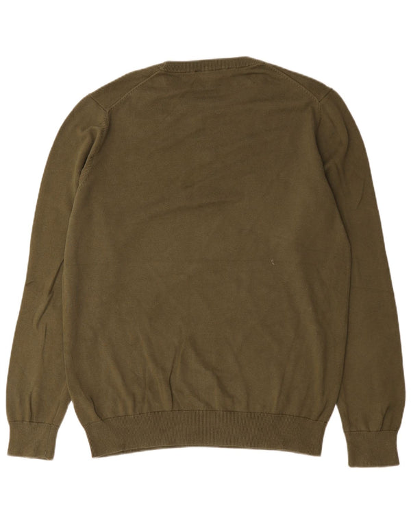 Crew Clothing Mens Neck Jumper Sweater XL Khaki Cotton