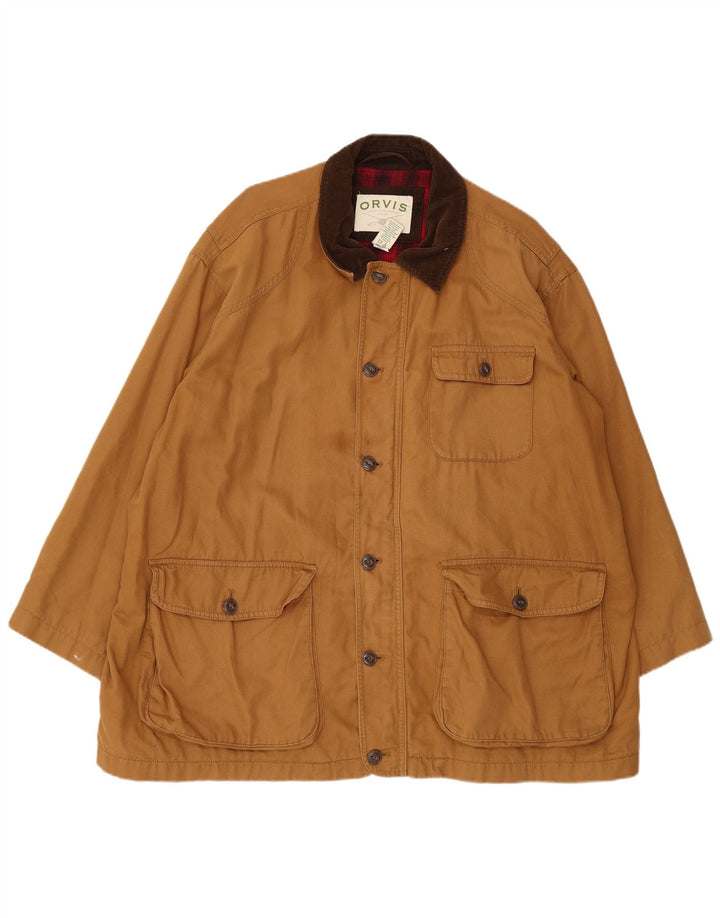 Orvis Mens Utility Jacket UK 44 2XL Brown Cotton