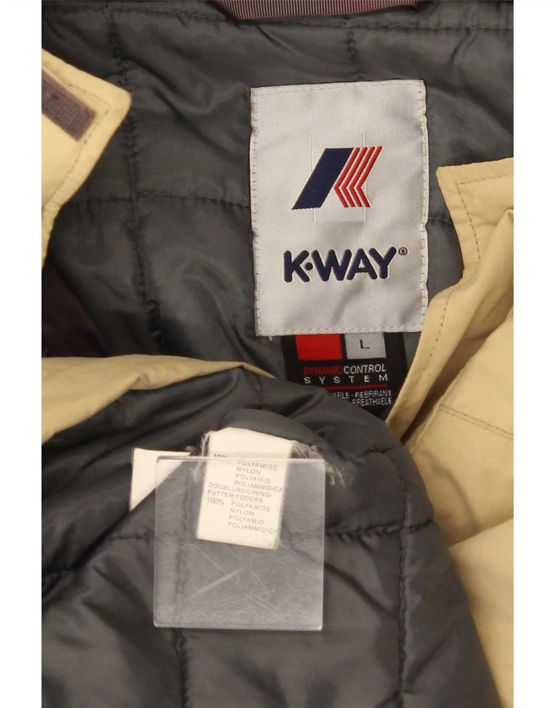 Giacca a vento da uomo K-Way UK 40 Large Beige Poliammide