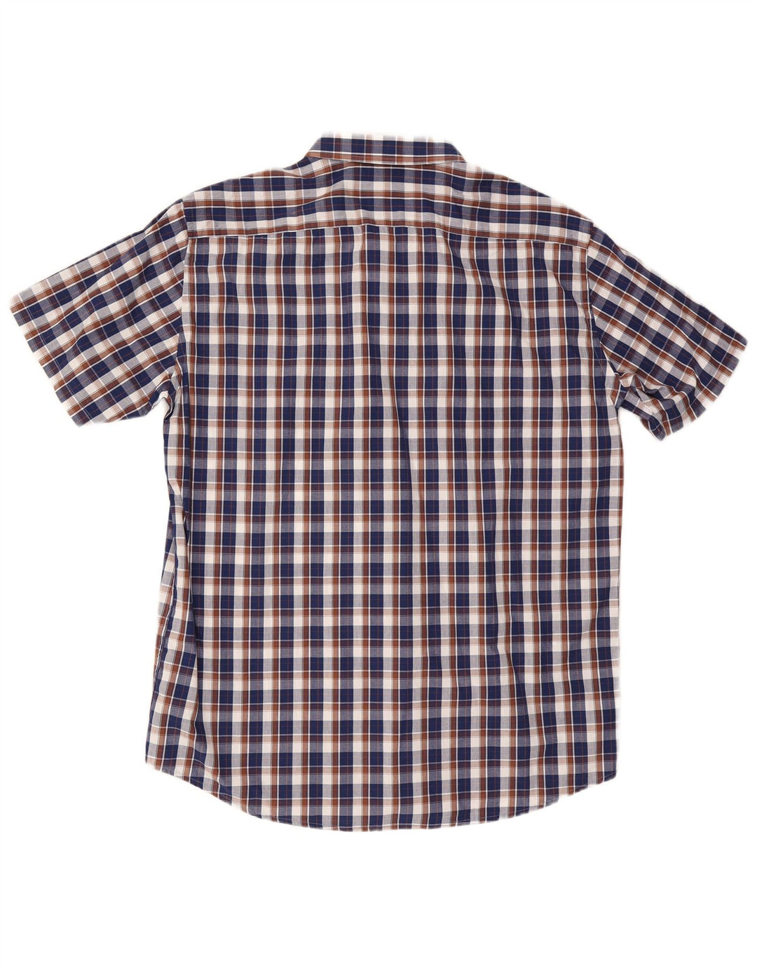 Carrera Mens Short Sleeve Regular Fit Shirt 2XL Navy Blue Check