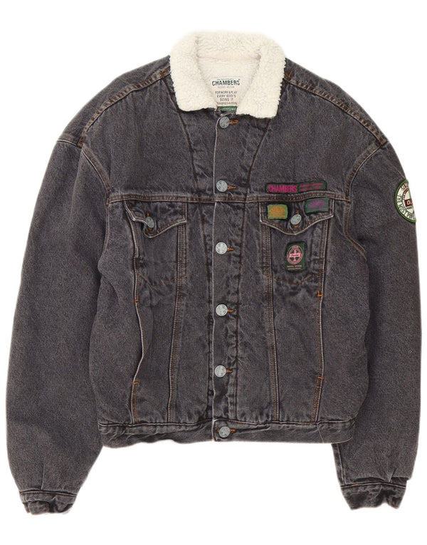 Chambers Mens Sherpa Denim Jacket UK 38 Medium Grey Cotton