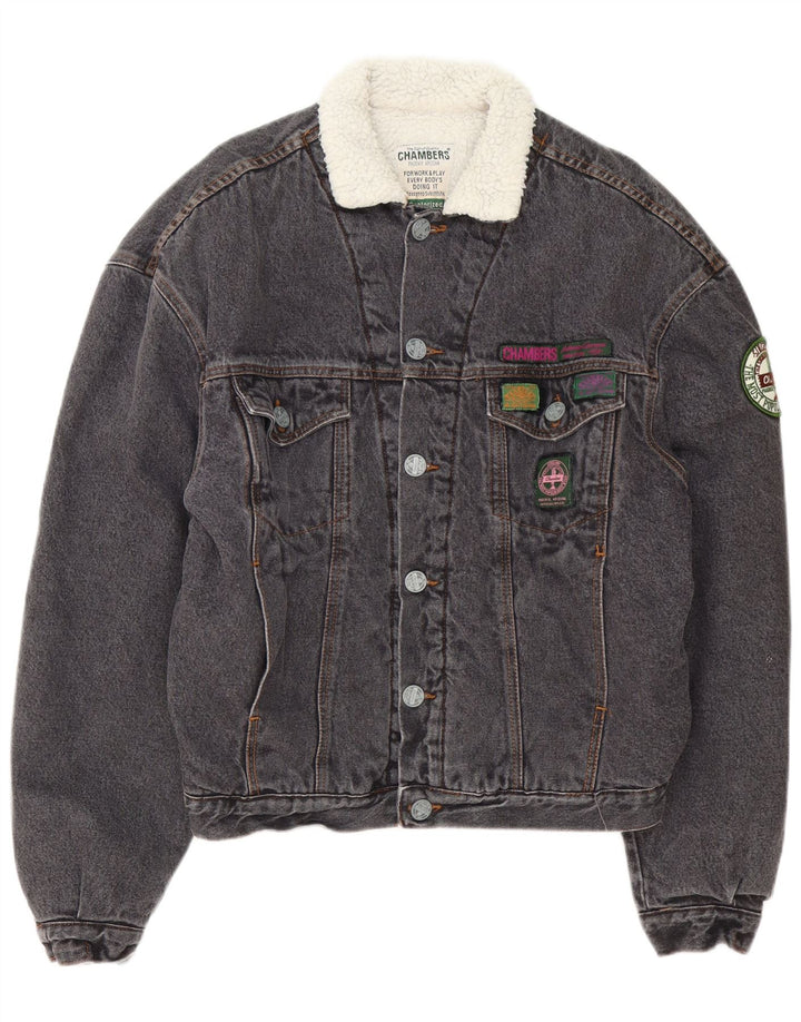 Chambers Herren Sherpa Jeansjacke UK 38 Mittelgraue Baumwolle