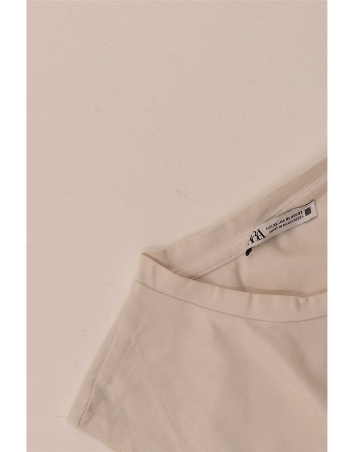 Zara Womens Crop Vest Top UK 18 XL White