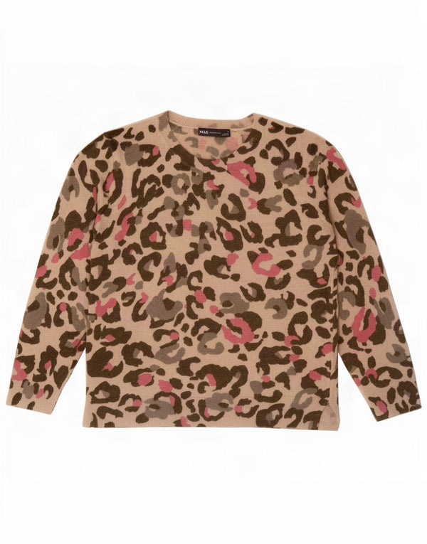 Marks & Spencer Dame Boat Neck Jumper Sweater UK 14 Large Beige