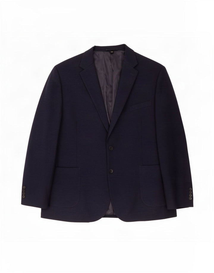 Jaqueta blazer masculina de 2 botões Marks & Spencer Reino Unido 50 5XL azul marinho poliamida