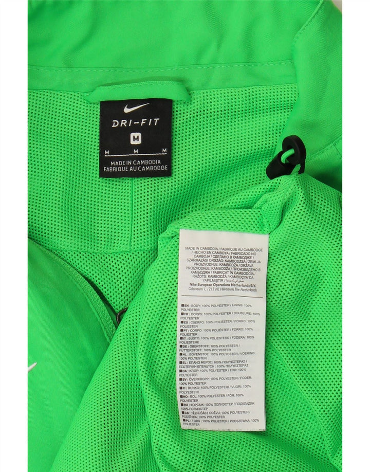 Nike Herren-Dri-Fit-Trainingsanzugoberteil aus mittelgrünem Farbblock-Polyester