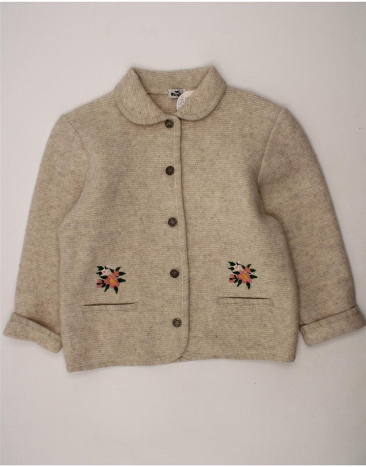 WINGLET Girls Overcoat 9-10 Years Beige Wool Vintage Winglet and Second-Hand Winglet from Messina Hembry 