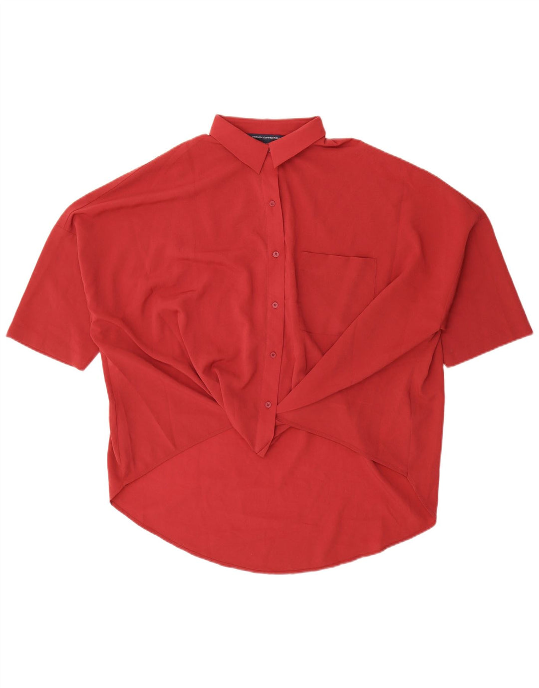 French Connection Womens Short Sleeve Shirt Blouse UK 16 Large Red