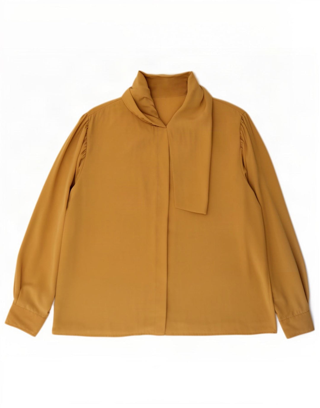 Bluză de cămașă vintage pentru femei UK 20 2XL Bej Poliester