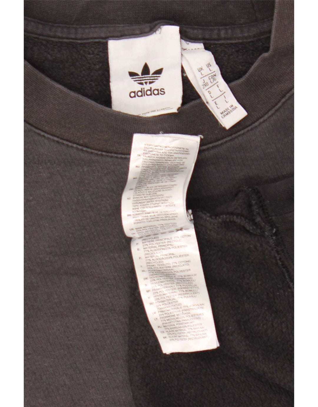 Felpa grafica da uomo Adidas Maglione grande cotone nero