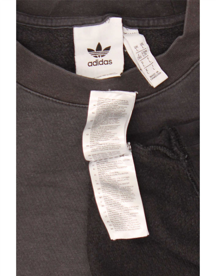 Felpa grafica da uomo Adidas Maglione grande cotone nero