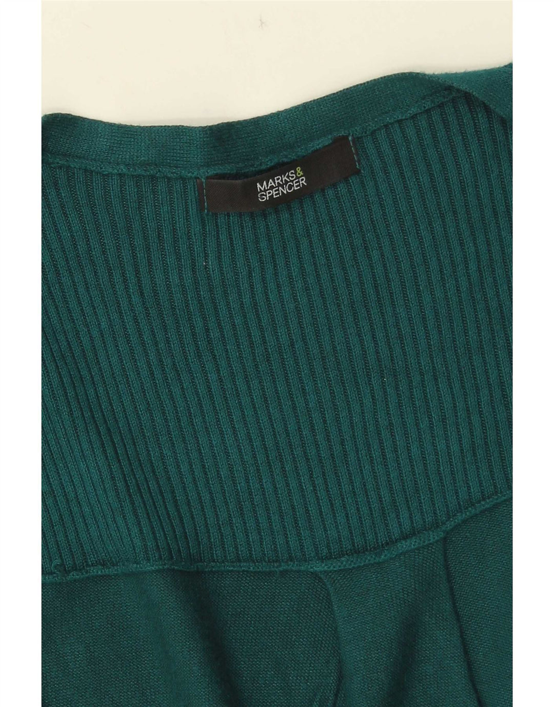 Marks & Spencer Womens Sleeveless Cardigan Sweater UK 12 Medium Green