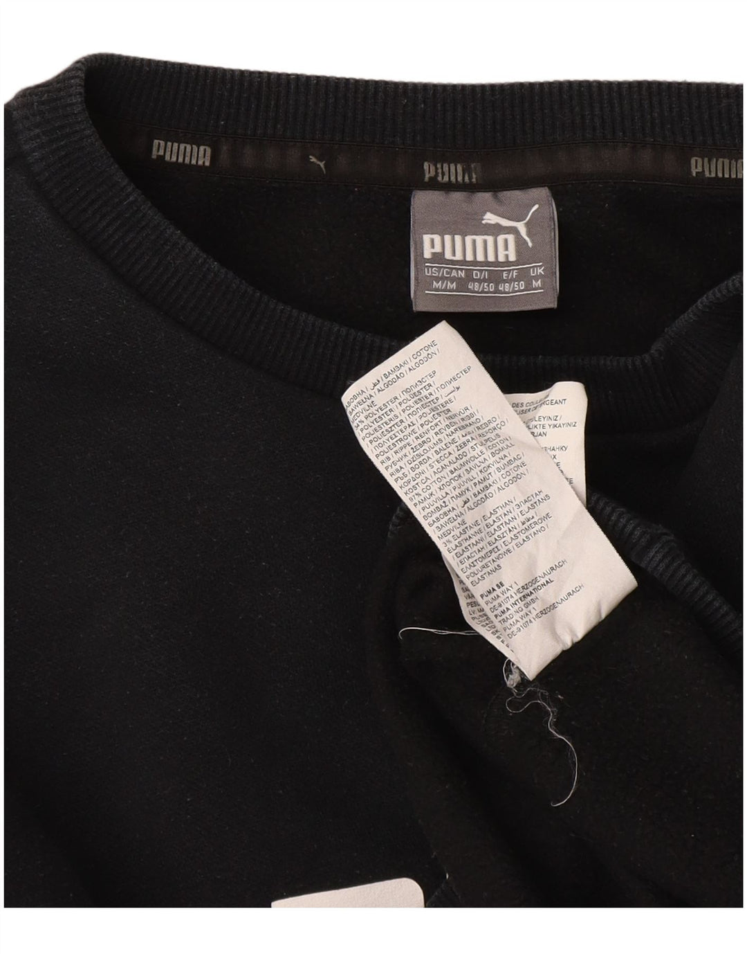 Puma Herre Grafisk Sweatshirt Jumper Medium Sort Bomuld