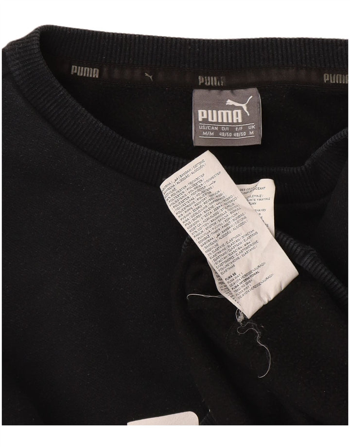 Puma Herre Grafisk Sweatshirt Jumper Medium Sort Bomuld