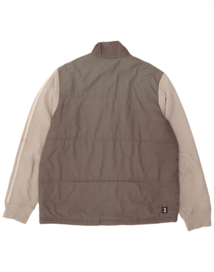 Adidas Mens Padded Jacket UK 40 Large Grey Colourblock Polyester