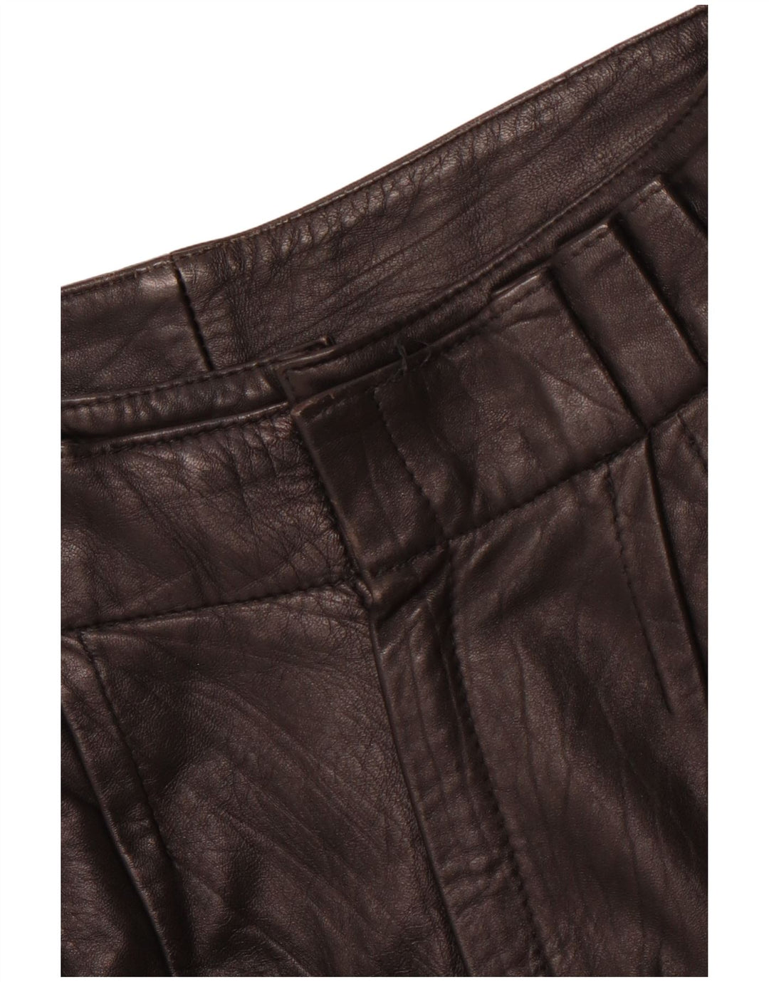 VINTAGE Womens Pegged Leather Trousers IT 44 Medium W26 L26 Black Leather
