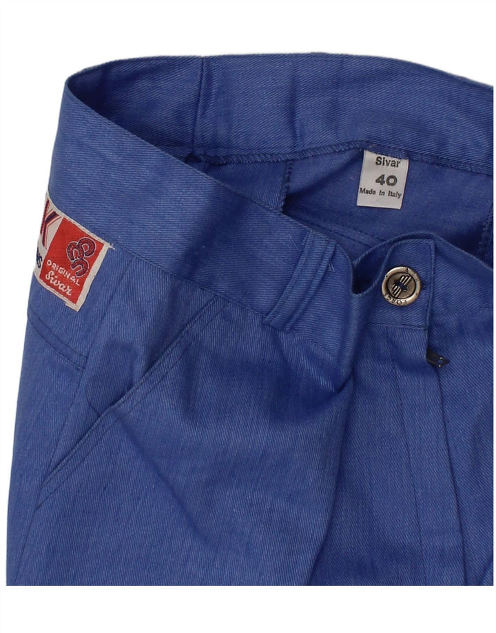 SIVAR Womens Casual Shorts IT 40 Small W26  Blue Cotton