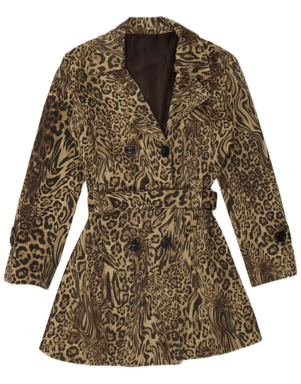 Trench vintage da donna UK 12 Cotone con stampa animalier beige medio