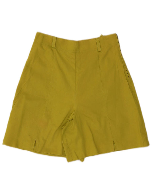 Vintage Damen High Waist Casual Shorts IT 42 Medium W26 Gelbe Baumwolle