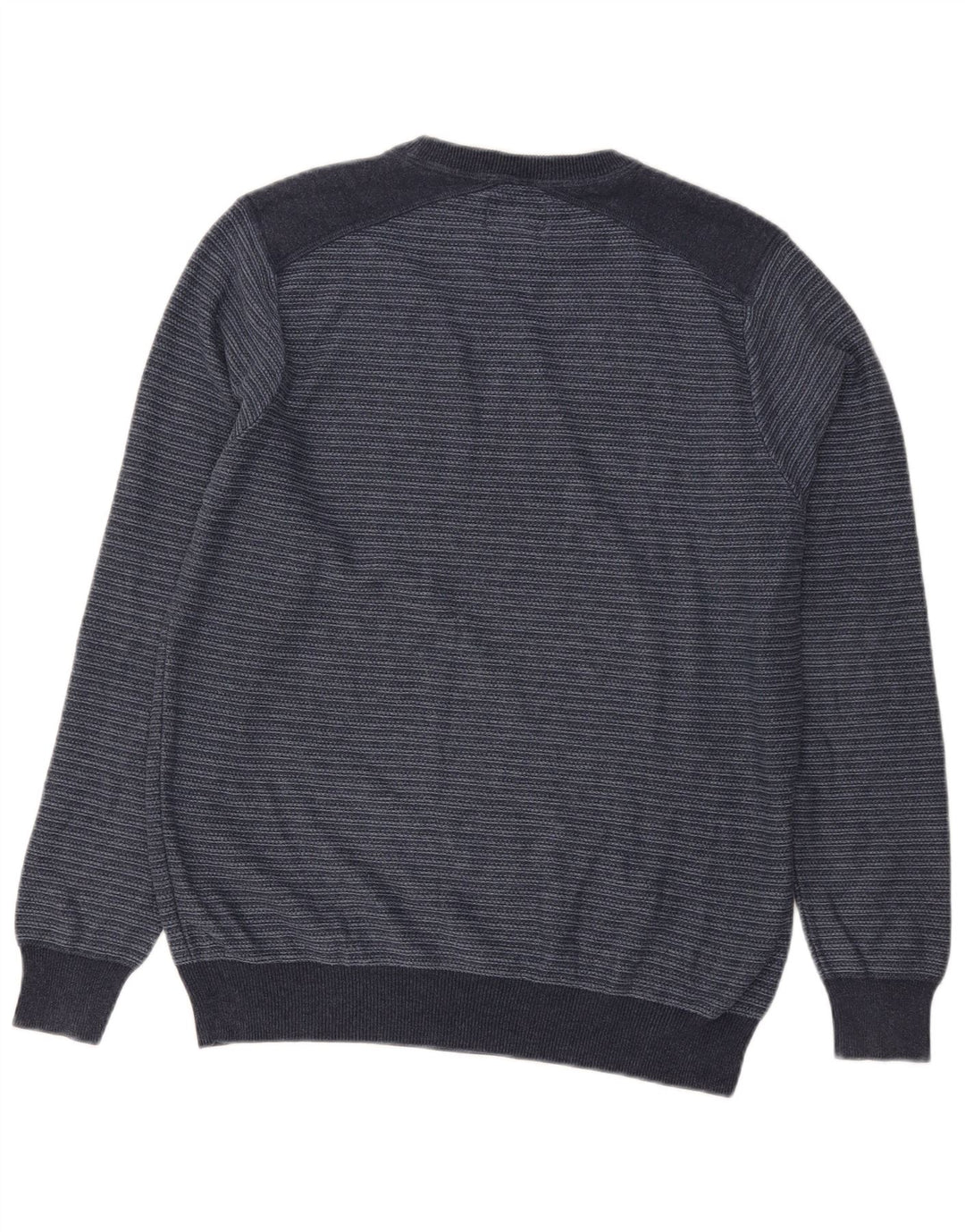 Marks & Spencer Mens Crew Neck Jumper Sweater Medium Navy Blue Striped