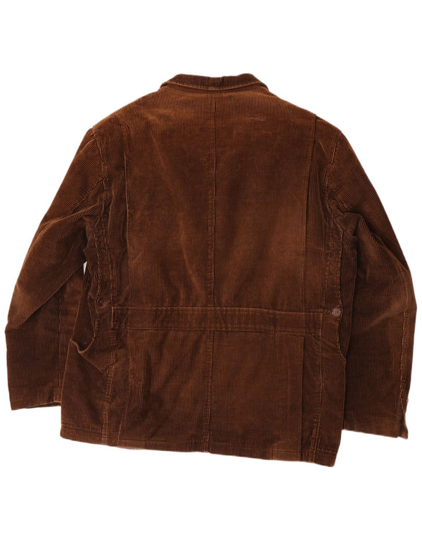 Vintage Mens 3 Button Corduroy Blazer Jacket IT 54 2XL Brown Cotton