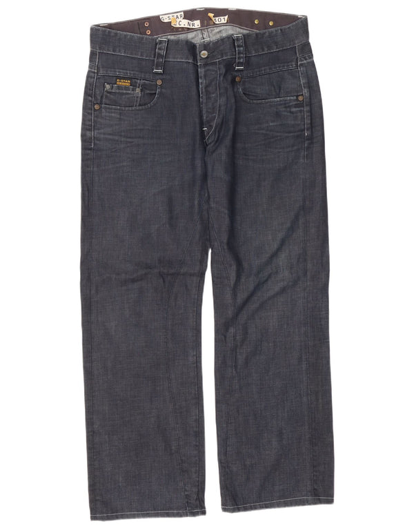 G-Star Mens 3301 Straight Jeans W36 L31 Navy Blue Cotton