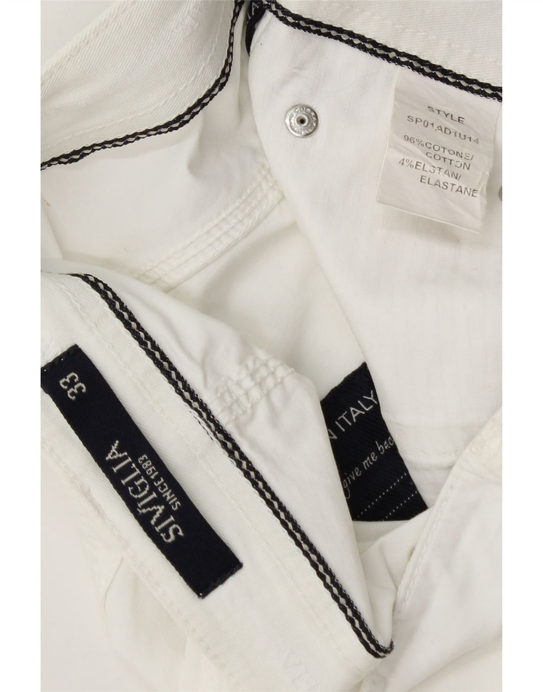SIVIGLIA Bermuda Uomo W33 Medio Bianco Cotone