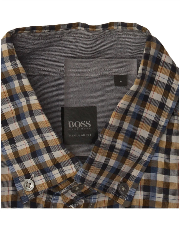 Męska koszula o regularnym kroju Hugo Boss w dużą wielobarwną kratę