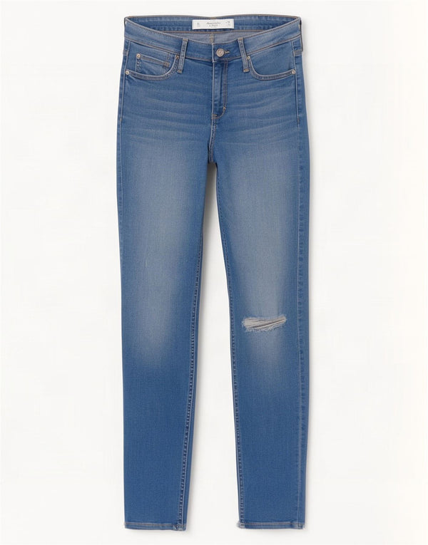 Abercrombie & Fitch Damen Distressed Skinny Jeans US 6 Medium W28 L27 Blau