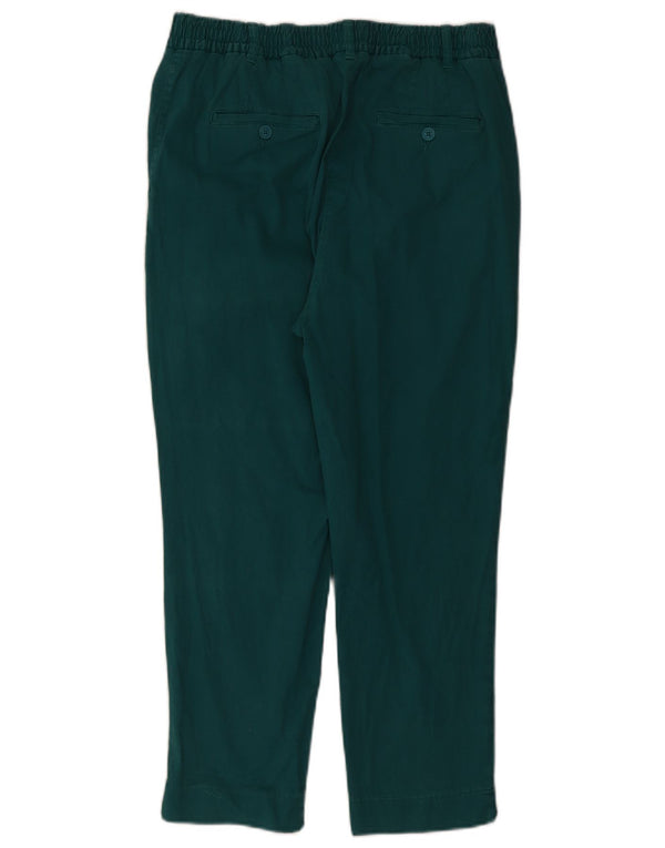Benetton Womens Cropped Trousers UK 12 Medium W32 L25 Grøn bomuld