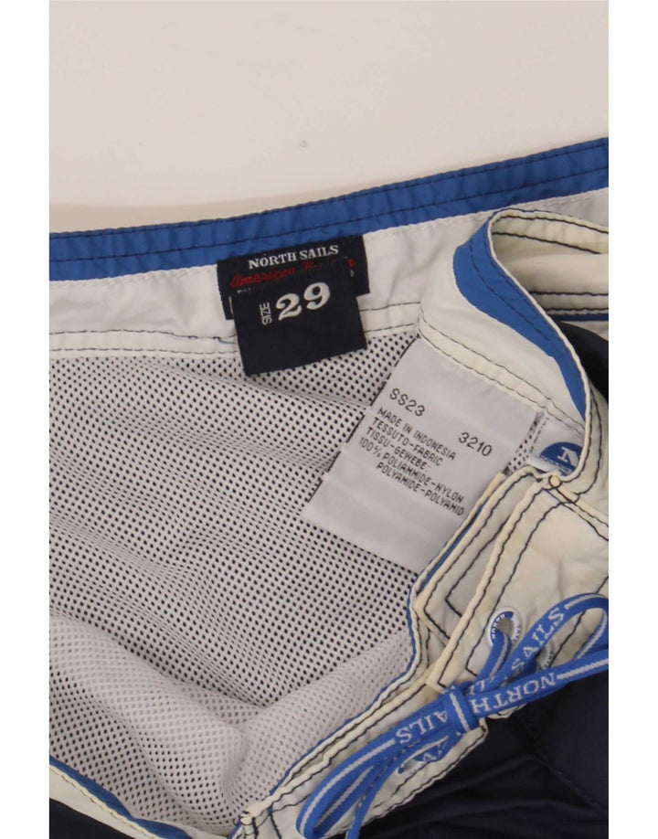 North Sails Mens Swimming Shorts Small Navy Blue Colourblock Polyamide