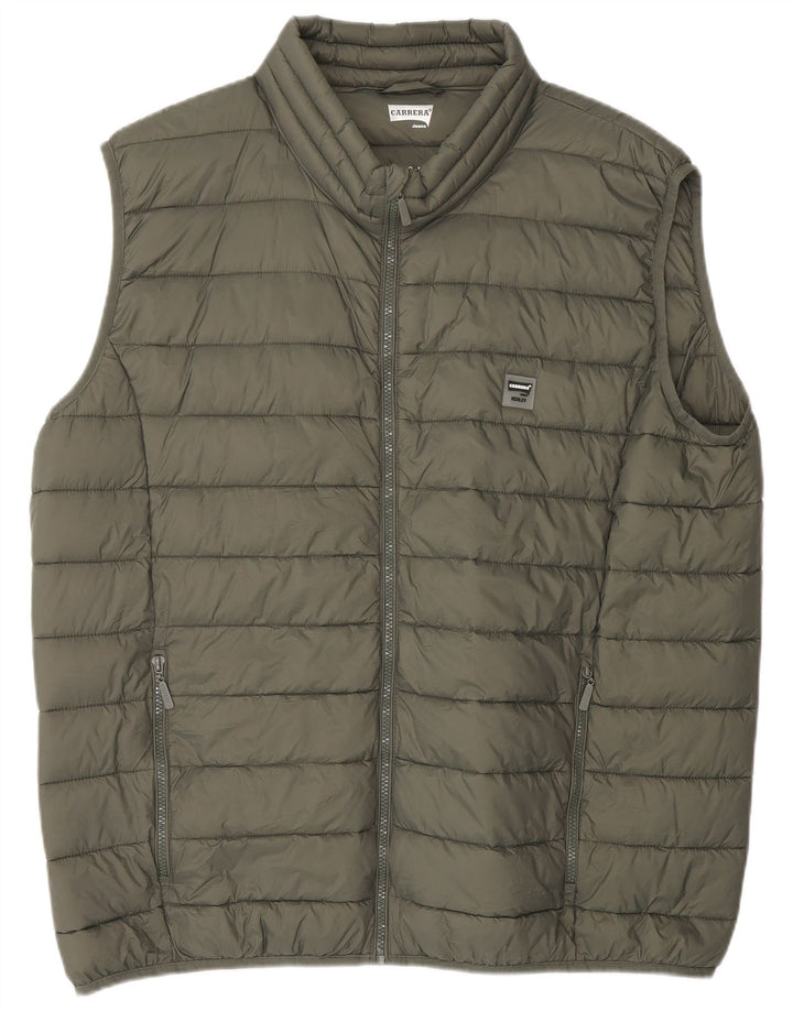 CARRERA Mens Padded Gilet UK 44 2XL Khaki Polyamide