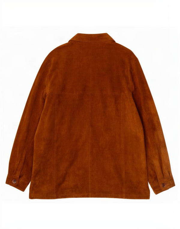 Vintage Womens Suede Jacket IT 50 XL Beige Leather