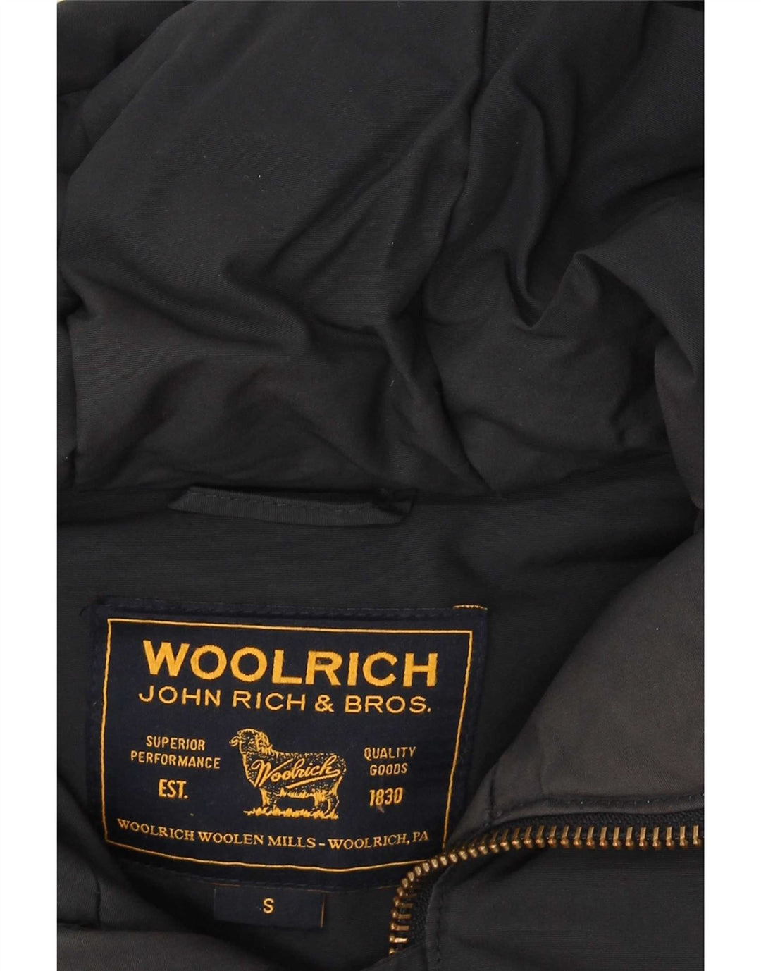 Woolrich Parka à capuche pour homme UK 36 Small Bleu marine