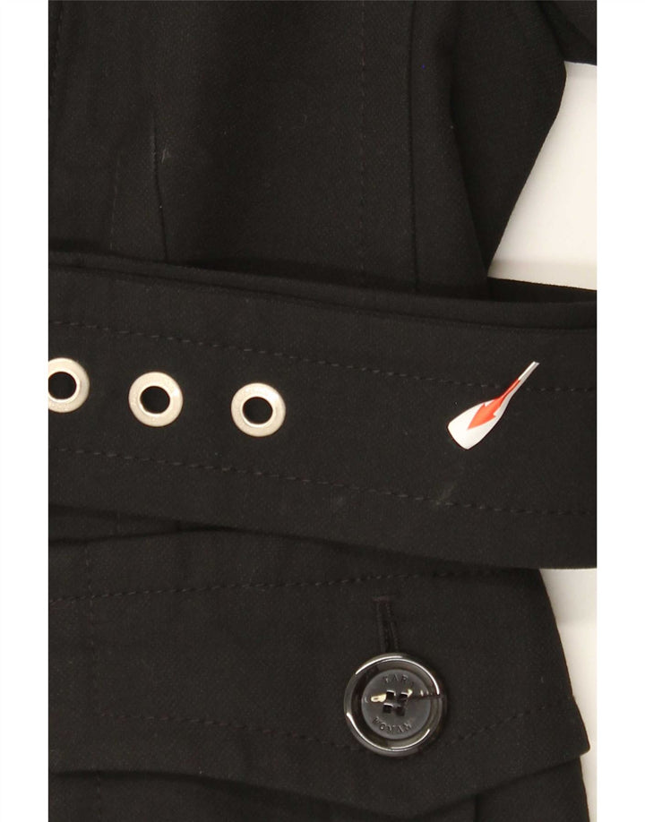 Zara Chaqueta Biker Mujer UK 40 Mediano Poliéster Negro