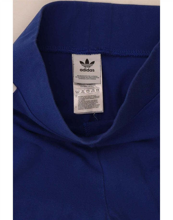 Adidas Dame Leggings UK 8 Small Blue Cotton