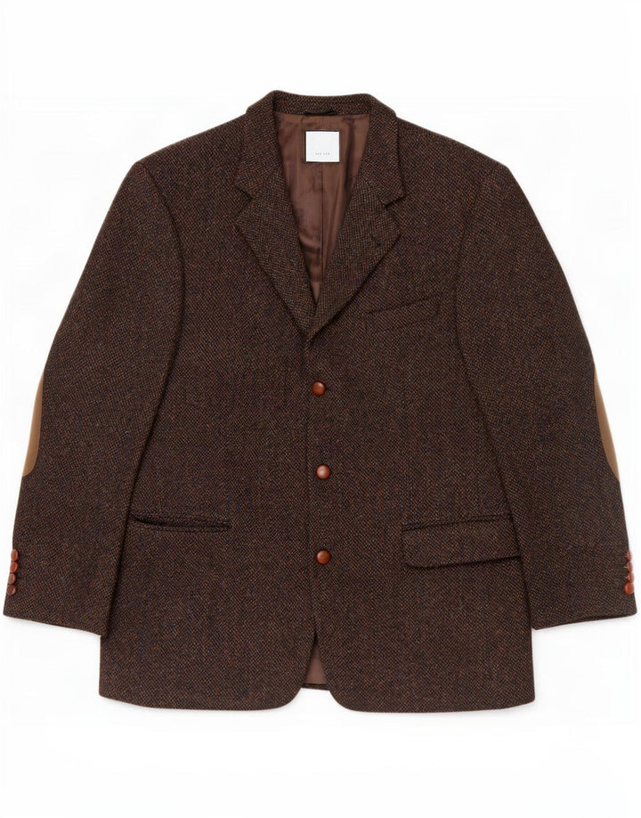 Harris Tweed Mens Mario Barutti 3 Button Blazer Jacket IT 50 Large Brown